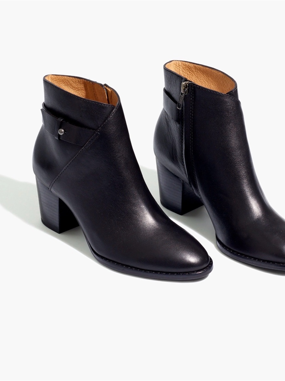 Madewell Kelsi Classic Black Leather Ankle Boots - Women's